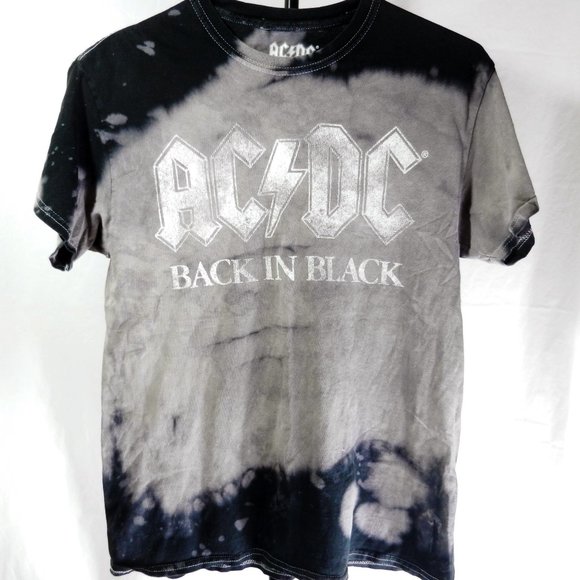 Vintage Tops - Vintage ACDC Back in Black Tie Dye Shirt